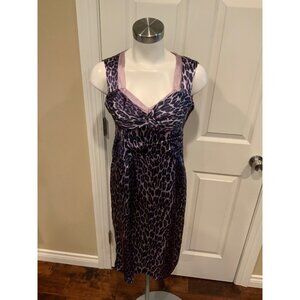 Nanette Lepore Purple Sleeveless Animal Print Dress, Size 4